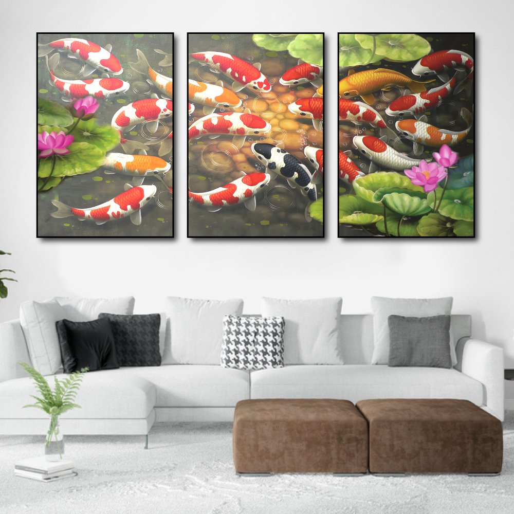 Tranh Treo Tường Cửu Ngư Quần Hội 15