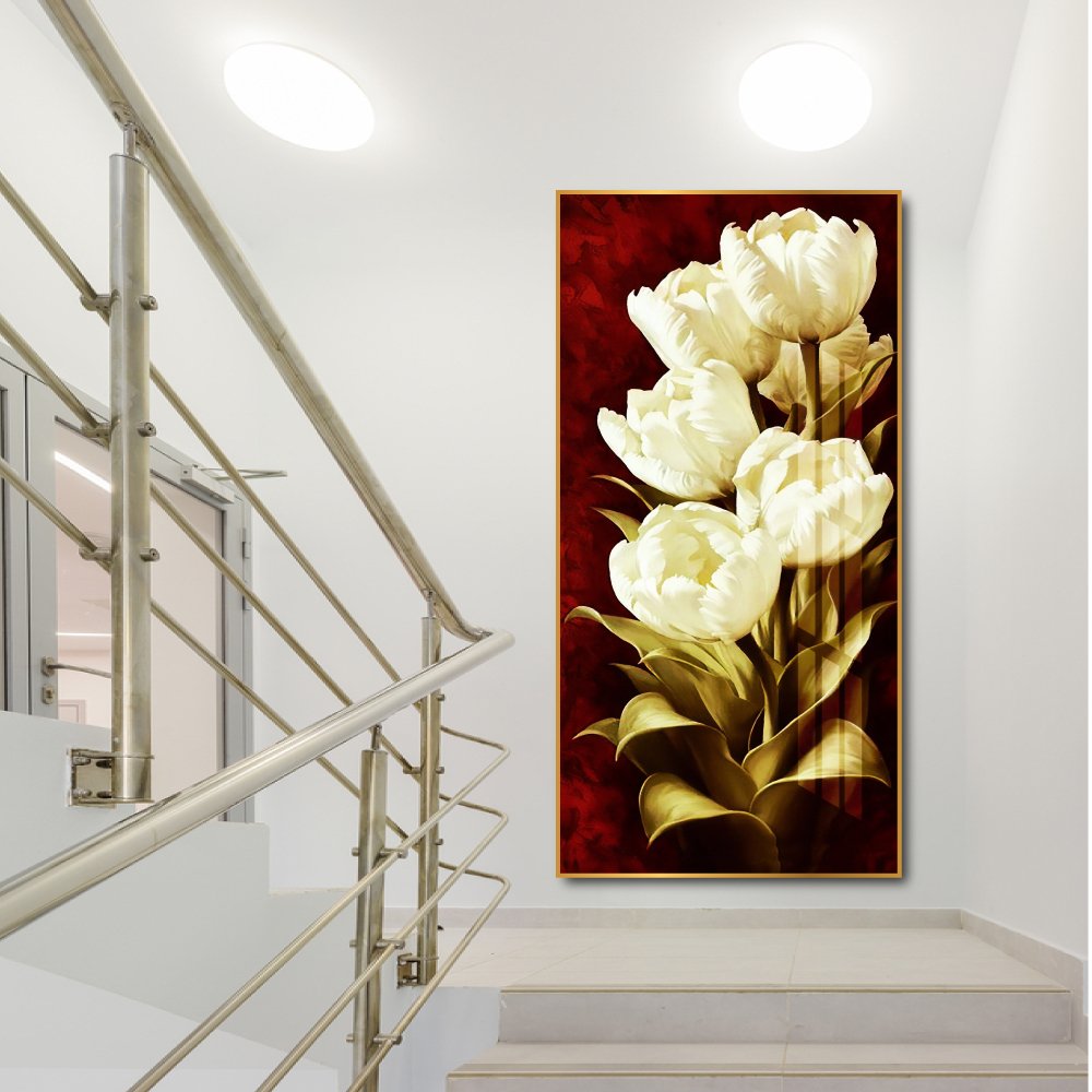 Tranh treo tường nghệ thuật hoa tulip trắng