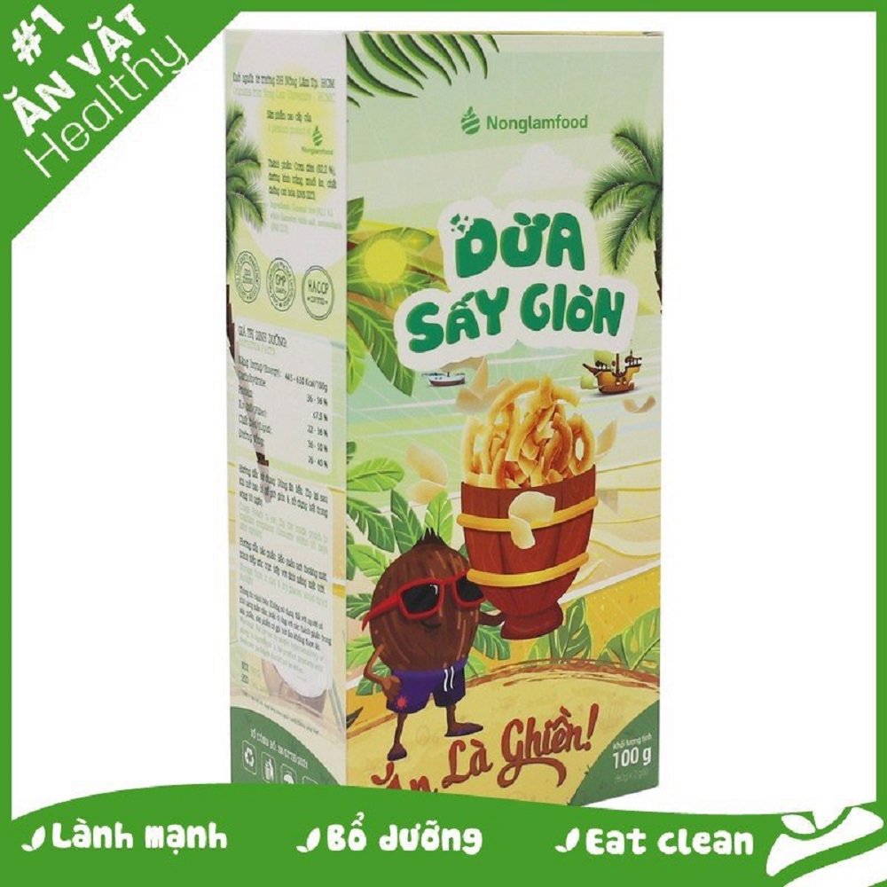 Dừa sấy giòn nông lâm food gói 100gr