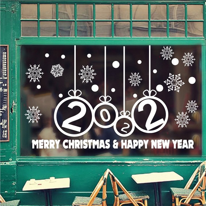 Decal trang trí Noel Merry christmas & Happy new year 2022