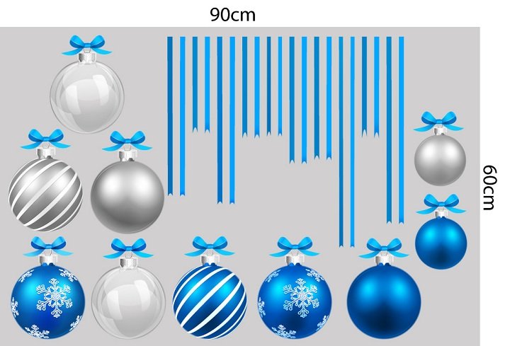 Combo decal trang trí noel cây thông noel và người tuyết chúc mừng năm mới