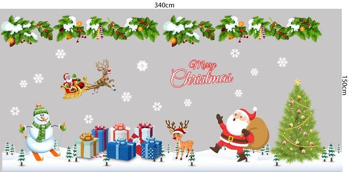 Combo decal trang trí noel quà tặng đêm giáng sinh