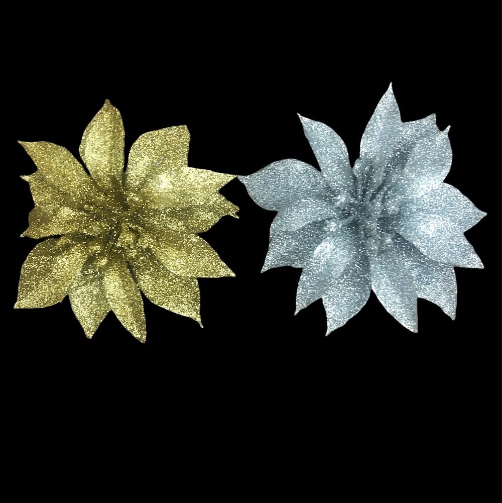 Hoa trạng nguyên kim tuyến 4 trang trí noel