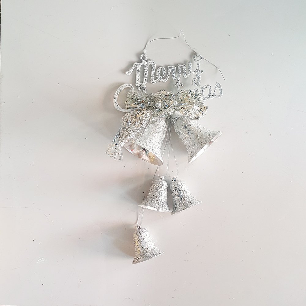 Bảng trang trí kèm dây chuông đôi kim tuyến trang trí noel