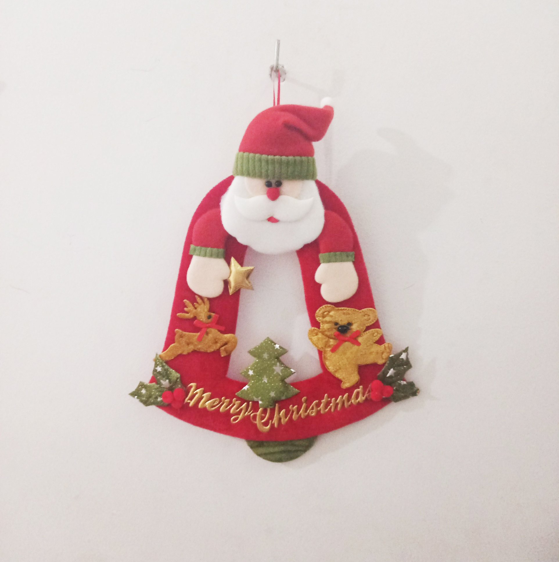 Nón noel treo cửa trang trí noel vải nhung cao cấp