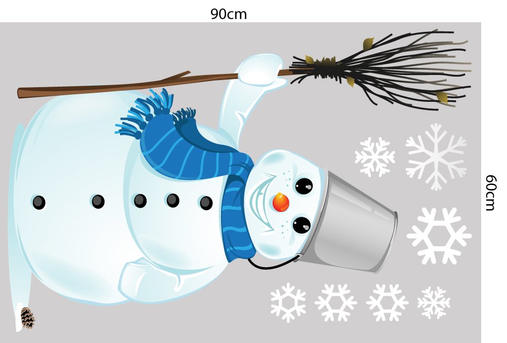 Combo decal trang trí noel cây thông noel và người tuyết chúc mừng năm mới