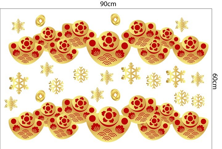 Combo Decal Trang Trí Merry Christmas And Happy New Year Nhâm Dần