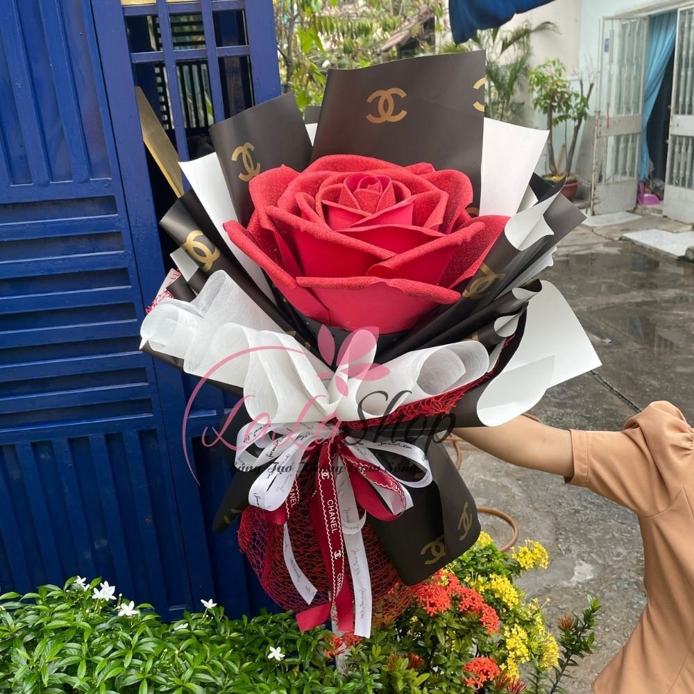 Hoa hồng sáp đỏ siêu lớn 45cm trao gửi yêu thương
