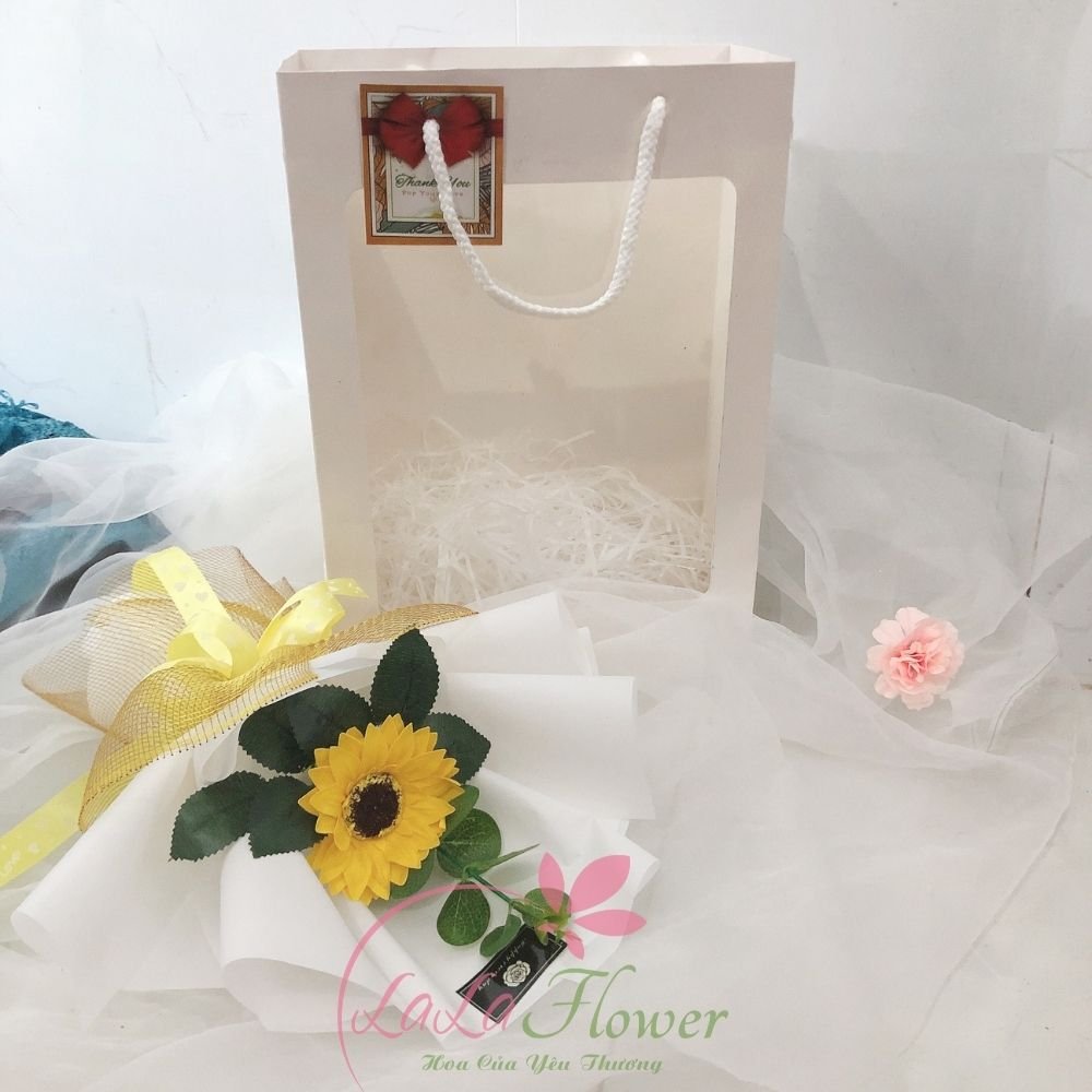 Túi hoa hướng dương 1 bông, 3 bông, 5 bông quà tặng thanh lịch