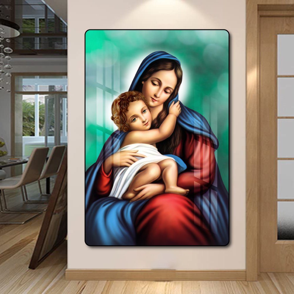 Tranh treo tường đức mẹ maria bế hài nhi 2