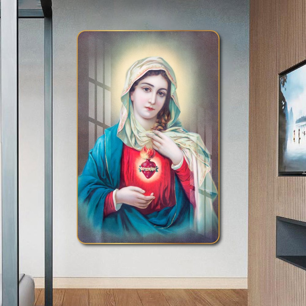 Tranh treo tường trái tim mẹ maria 4