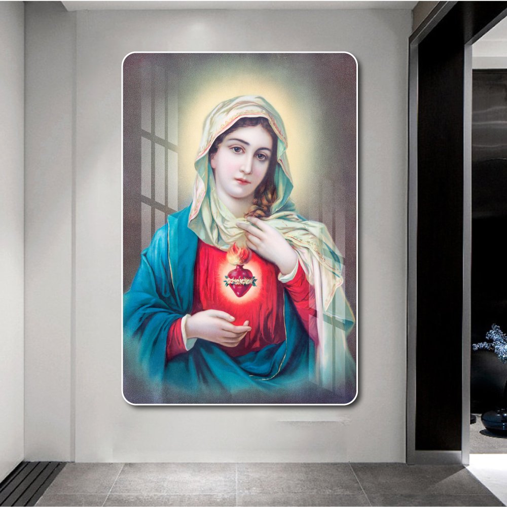 Tranh treo tường trái tim mẹ maria 4