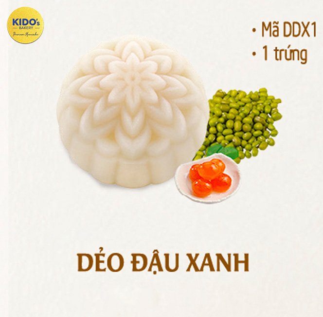 B&aacute;nh trung thu Kido Dẻo đậu xanh 1 trứng 180g