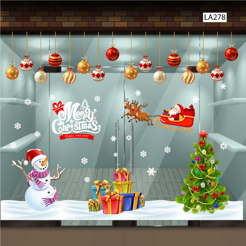 Combo decal trang trí noel Giáng Sinh An Lành 2023