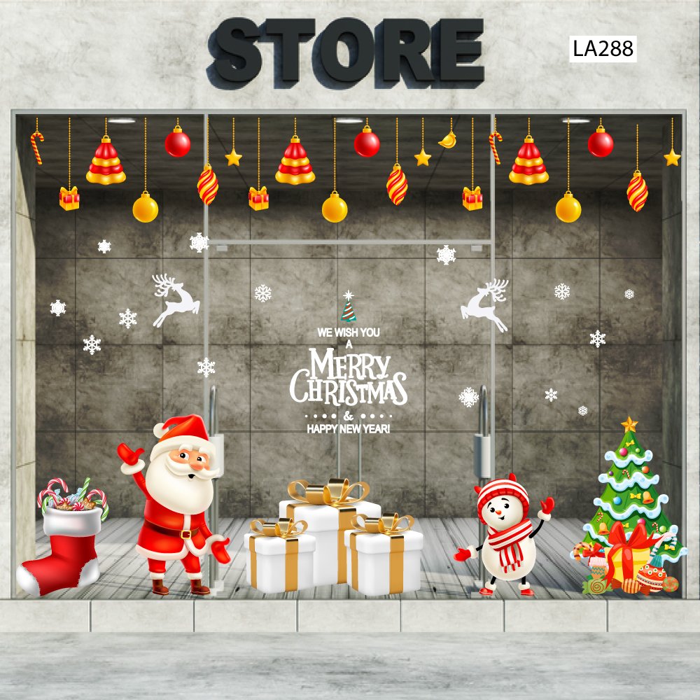 Combo Decal Trang Trí Noel We Wish You A Merry Christmas 2023
