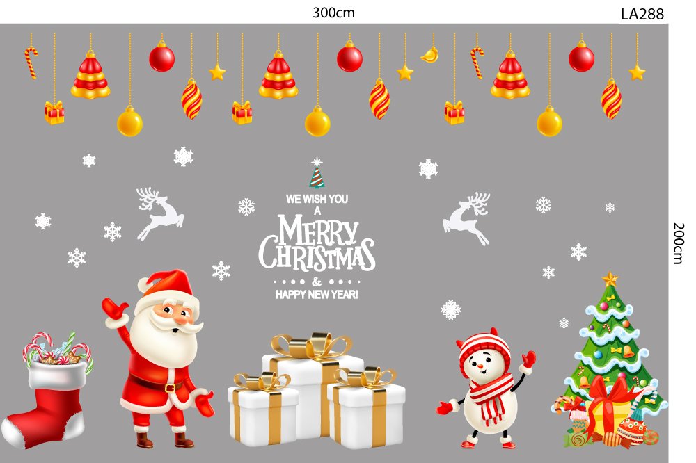 Combo Decal Trang Trí Noel We Wish You A Merry Christmas