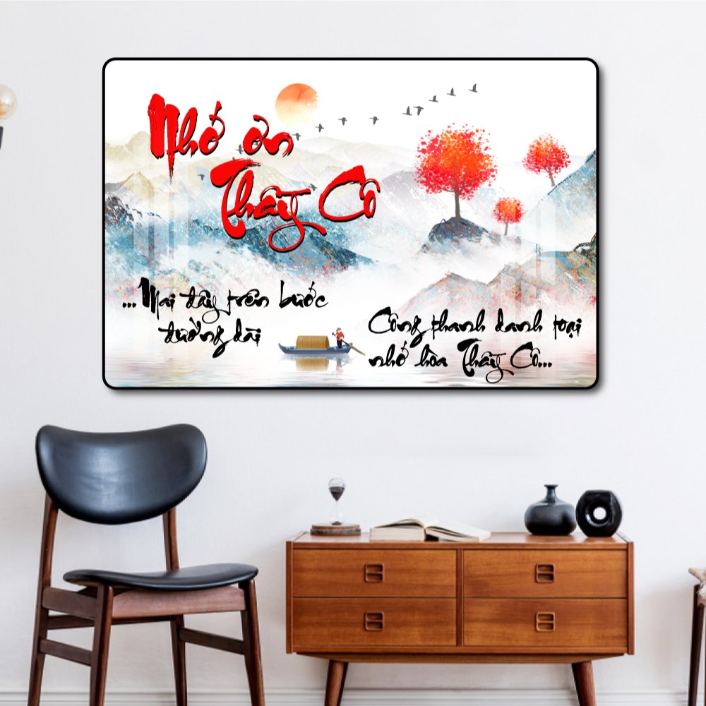 Tranh Treo Tường Thư Pháp Nhớ Ơn Thầy Cô Mẫu 3