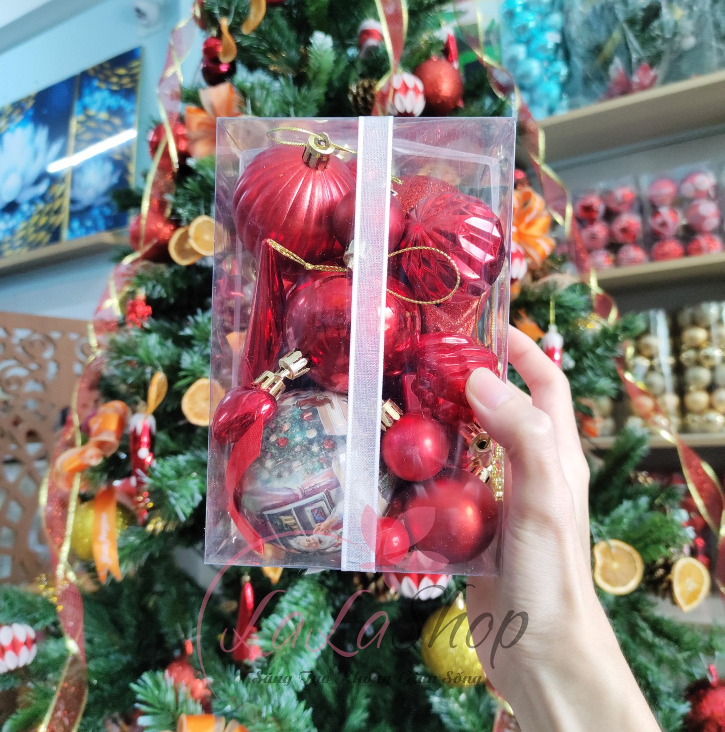 Hộp châu giáng sinh 4 màu họa tiết đủ loại