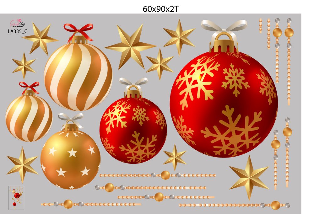 Combo Decal Trang Trí Noel Merry Christmas And Happy New Year 2023 Mẫu 2