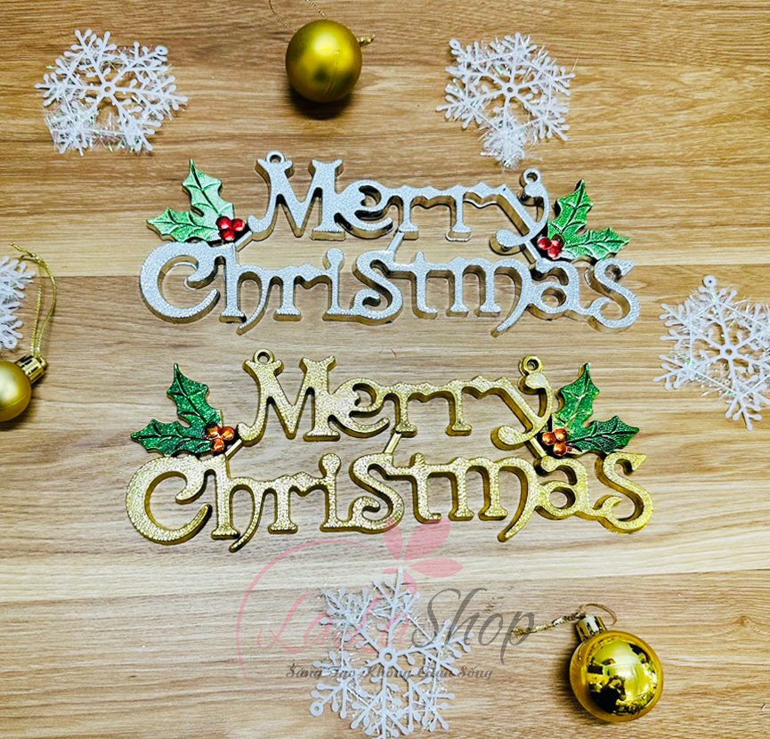 Bảng treo chữ Merry Christmas trang trí noel mẫu 2 nhiều kích thước