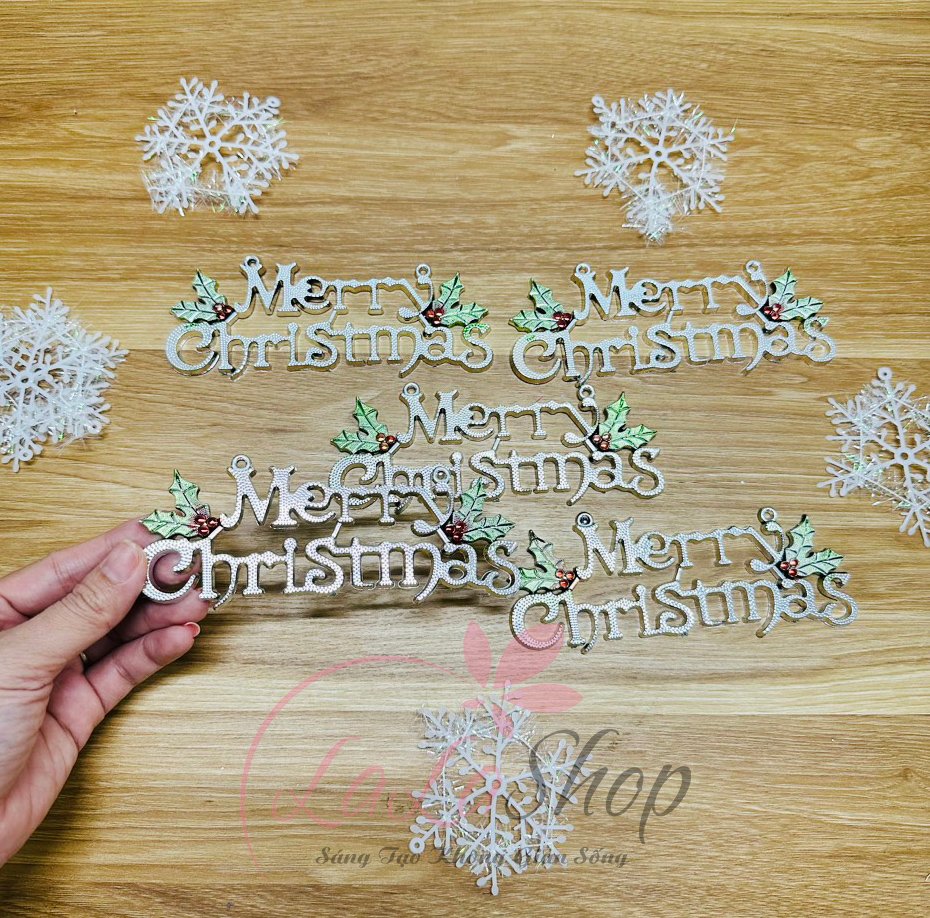 Bảng treo chữ Merry Christmas trang trí noel mẫu 2 nhiều kích thước
