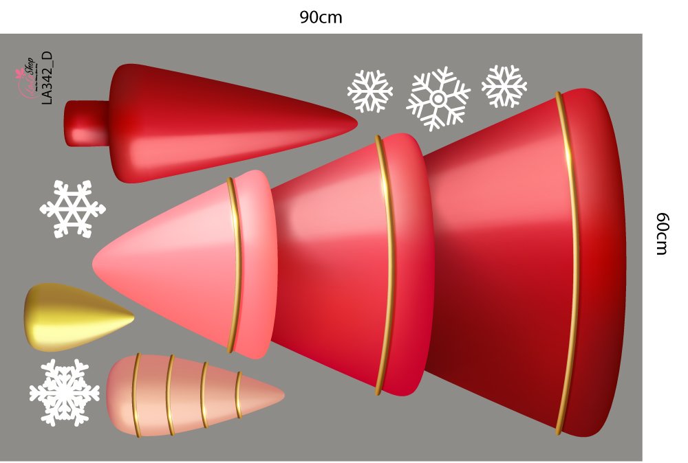 Combo Decal Trang Trí Noel Người Tuyết Và Cây Thông Đỏ