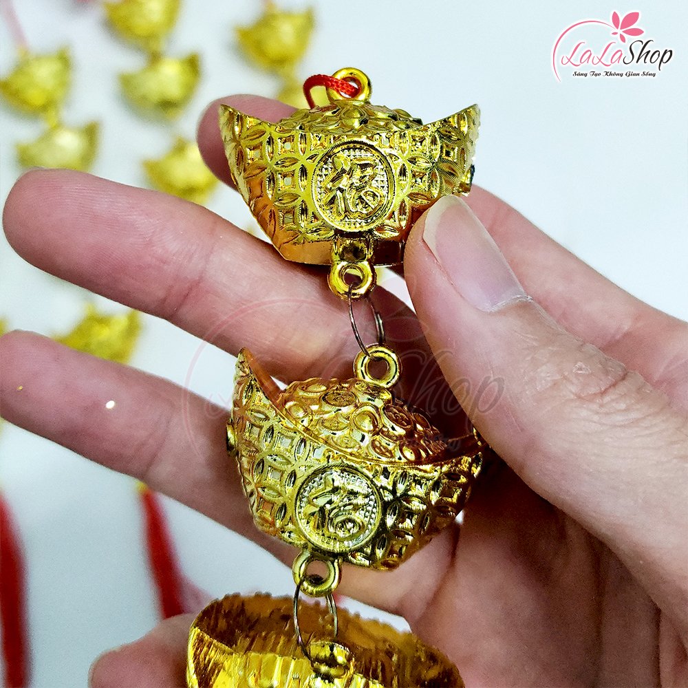 Combo 5 dây lộc treo thỏi vàng chữ phúc trang trí tết