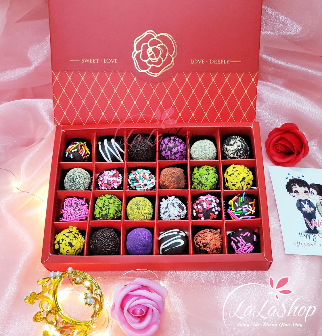 Hộp 24 viên socola Truffle ngọt ngào mẫu 2