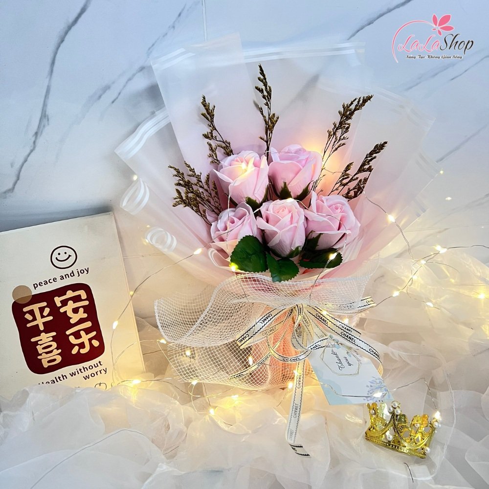 Bó 5 Hoa Hồng Sáp Thơm (Nhiều Mẫu) - Tặng kèm thiệp