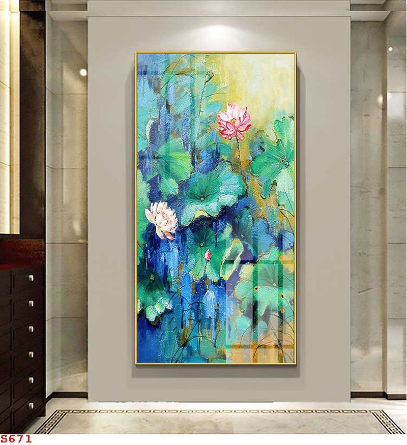 Tranh Treo Tường Sơn Dầu Hoa Sen