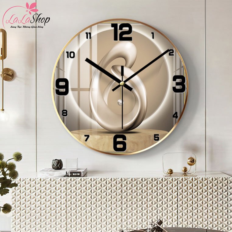 Đồng hồ treo tường trang trí đẹp mẫu nghệ thuật tối giản 01