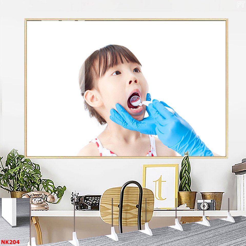 Tranh nha khoa chủ đề răng miệng sẽ giúp không gian sinh động, tinh tế hơn