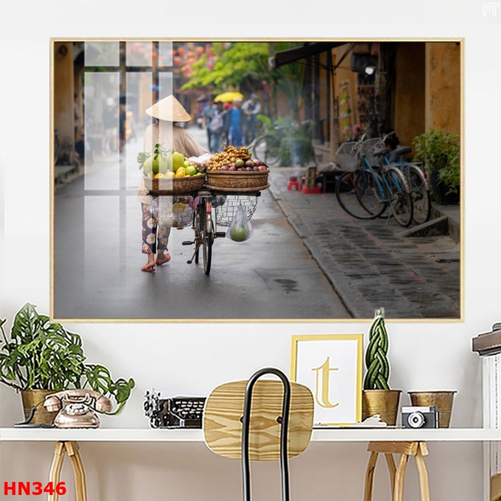 Tranh Treo Tường Phong Cảnh Gánh Hàng Rong Hà Nội