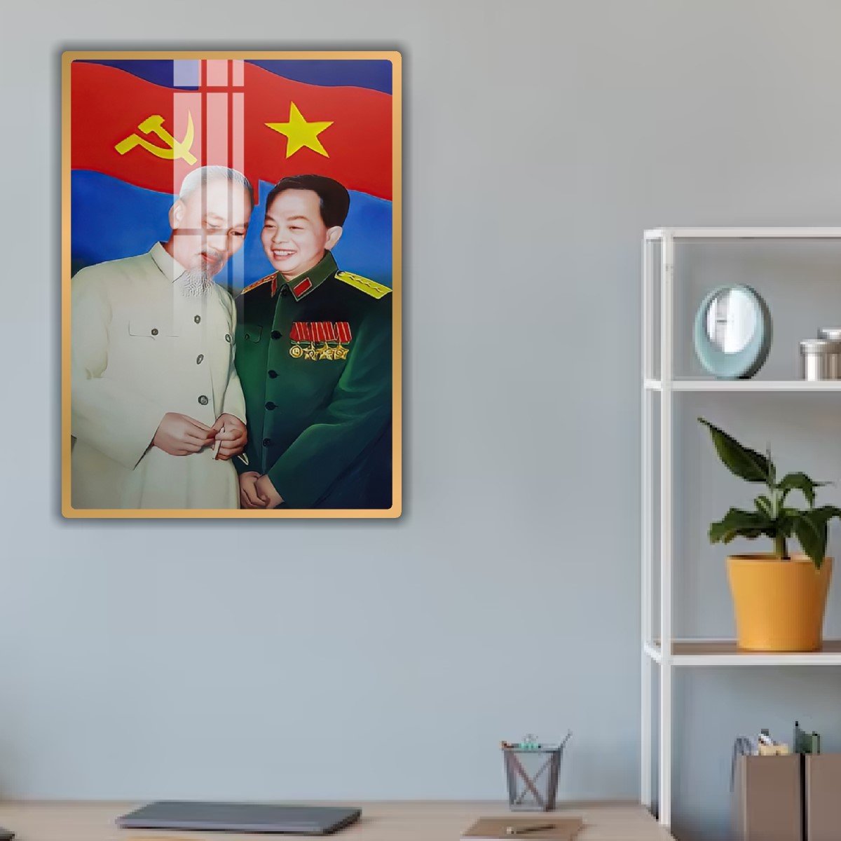 Tranh Treo Tường Chủ Tịch Hồ Chí Minh Và Đại Tướng Võ Nguyên Giáp