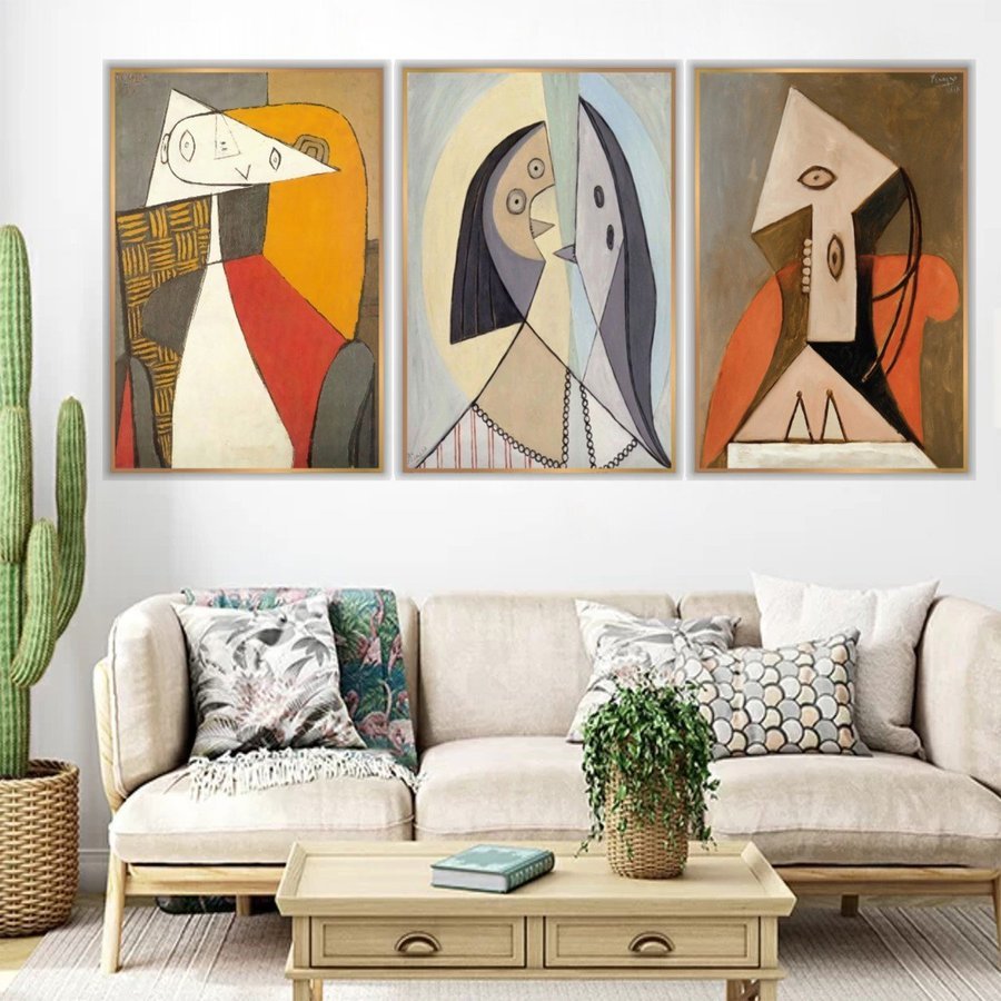 Tranh Treo Tường Nghê Thuật Trừu Tượng 5 kích thước 3 tấm 40x60cm (S)