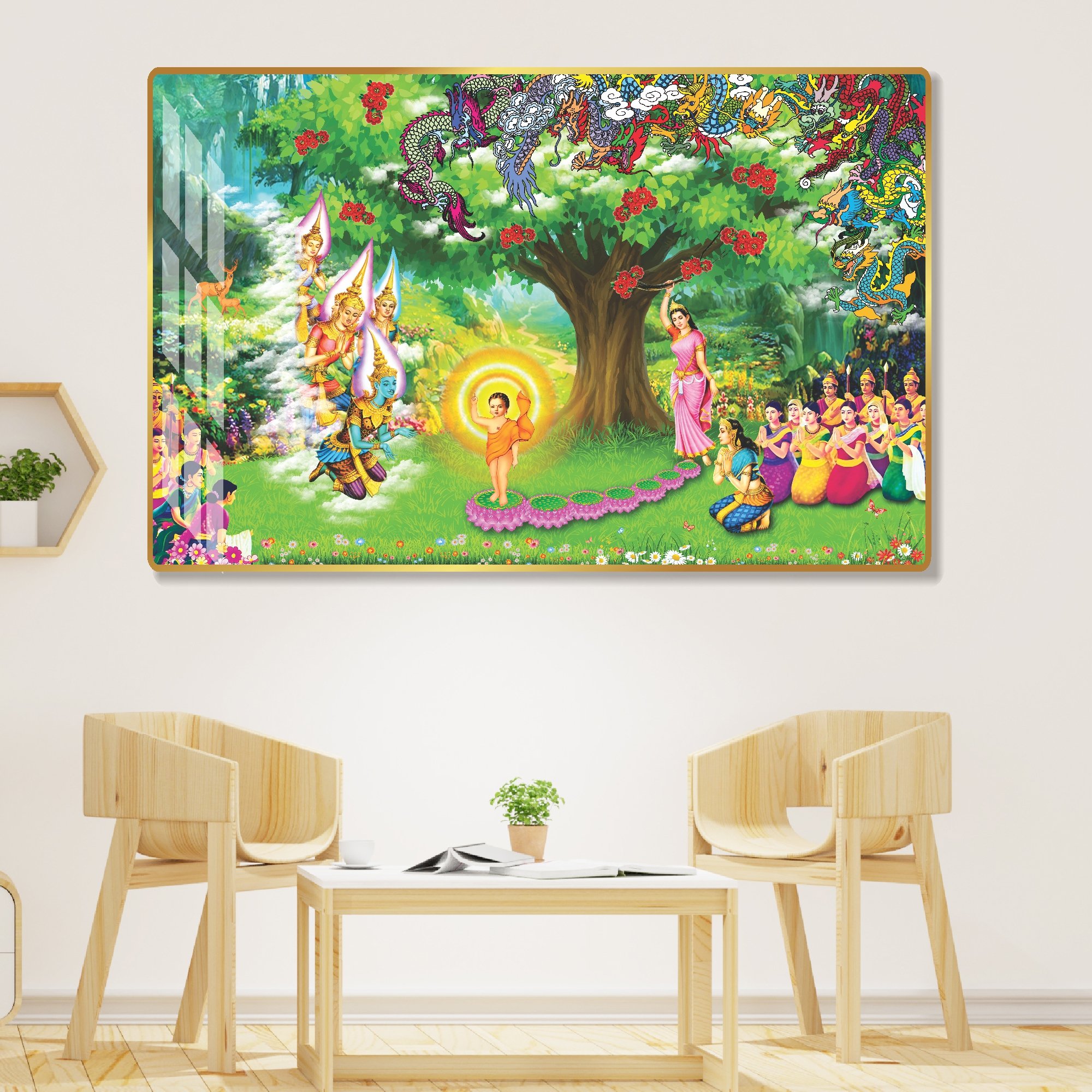 Tranh treo tường Đức Phật Đản Sanh