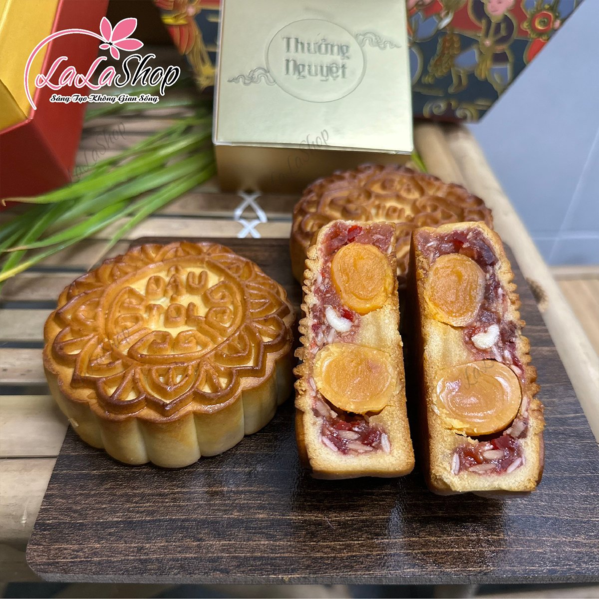 Bánh trung thu thập cẩm xá xíu 2 trứng 200G Bánh Tân Dân Lợi