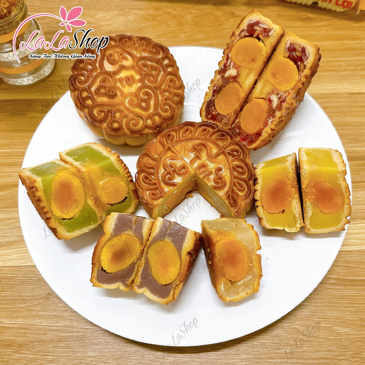 Bánh trung thu thập cẩm xá xíu 2 trứng 200G Bánh Tân Dân Lợi