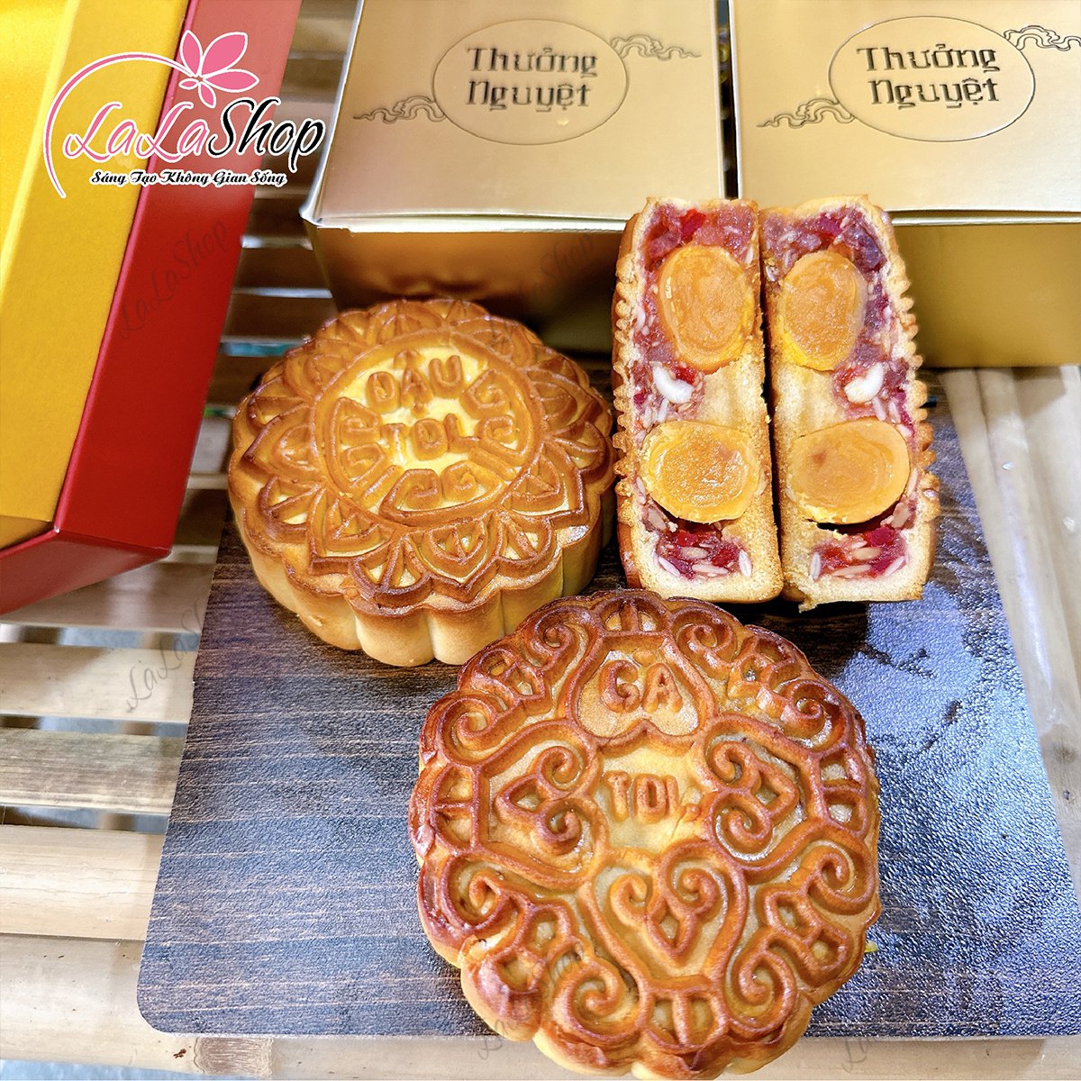 Bánh trung thu thập cẩm xá xíu 2 trứng 200G Bánh Tân Dân Lợi