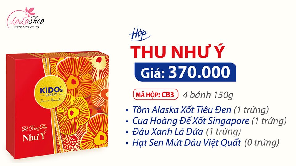 Hộp 4 Bánh Trung Thu Kido Thu Như Ý