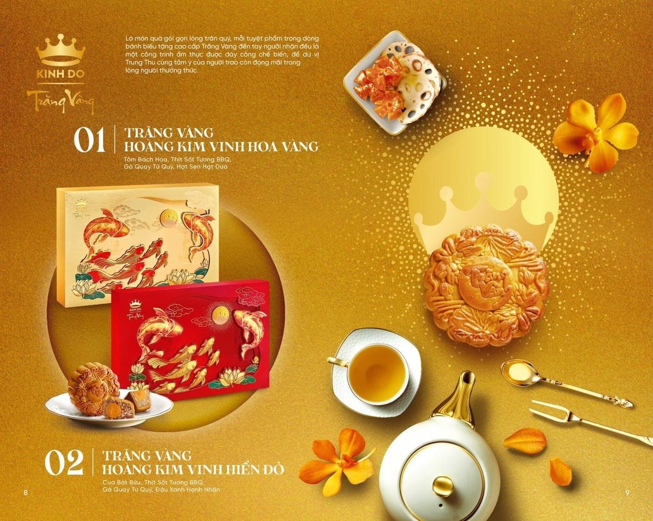 Bánh Trung Thu Kinh Đô Trăng Vàng Hoàng Kim Vinh Hiển Đỏ Thượng Hạng - Hộp 4 Bánh 160g