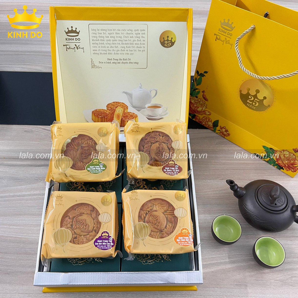 B&aacute;nh Trung Thu Kinh Đ&ocirc; Trăng V&agrave;ng Hồng Ngọc An Nhi&ecirc;n 4 B&aacute;nh Thượng Hạng