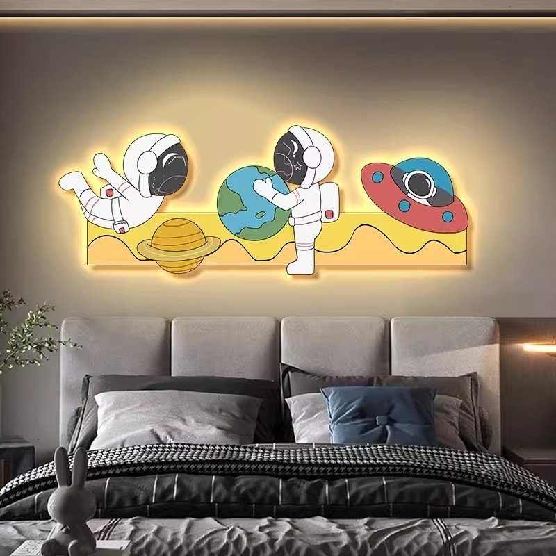 Tranh Đèn Led Tráng Gương Pha Lê Uv Phi Hành Gia Mẫu 3