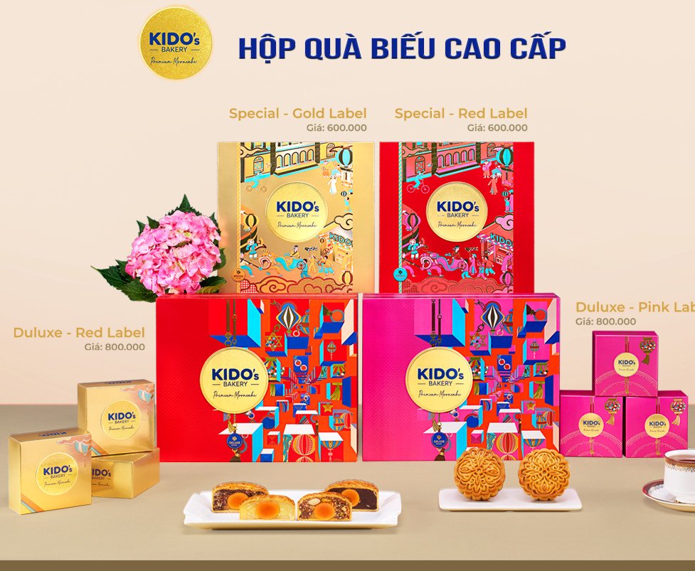 Hộp 4 bánh trung thu Kido cao cấp special - Red Label