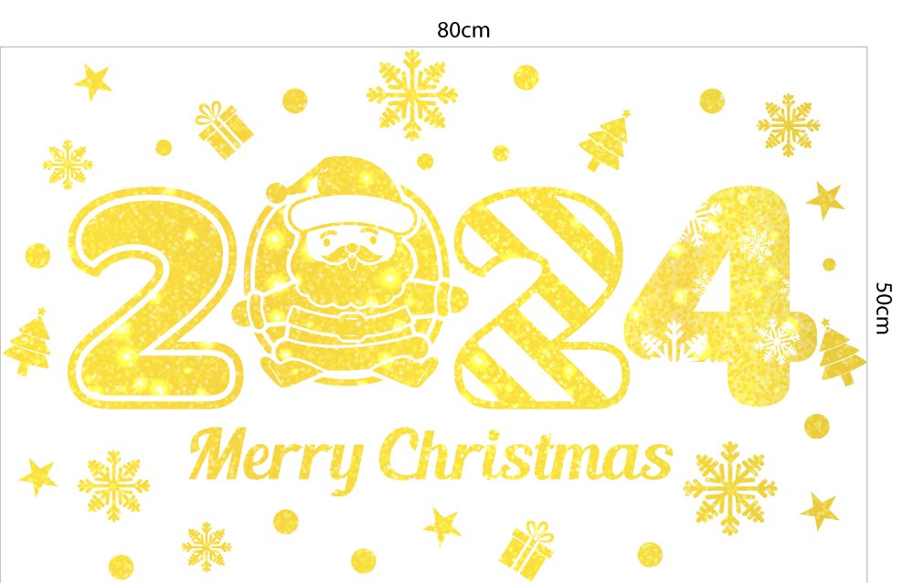 Decal dán tường giáng sinh mừng năm mới 2024 Mery Christmas