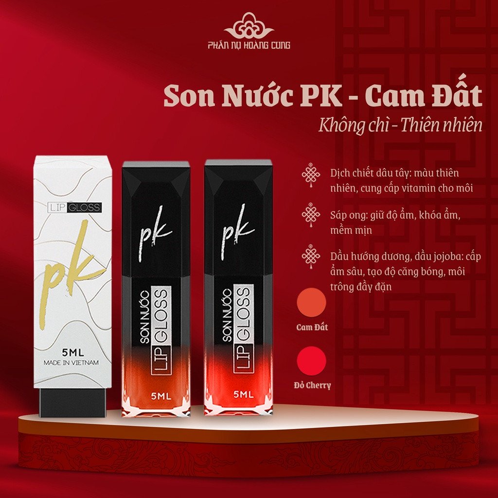 Son nước LipGloss PK màu cam đất
