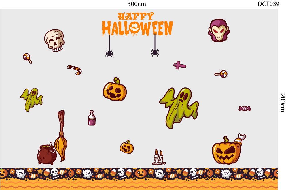 Decal Trang Trí Halloween Rùng Rợn Combo 3