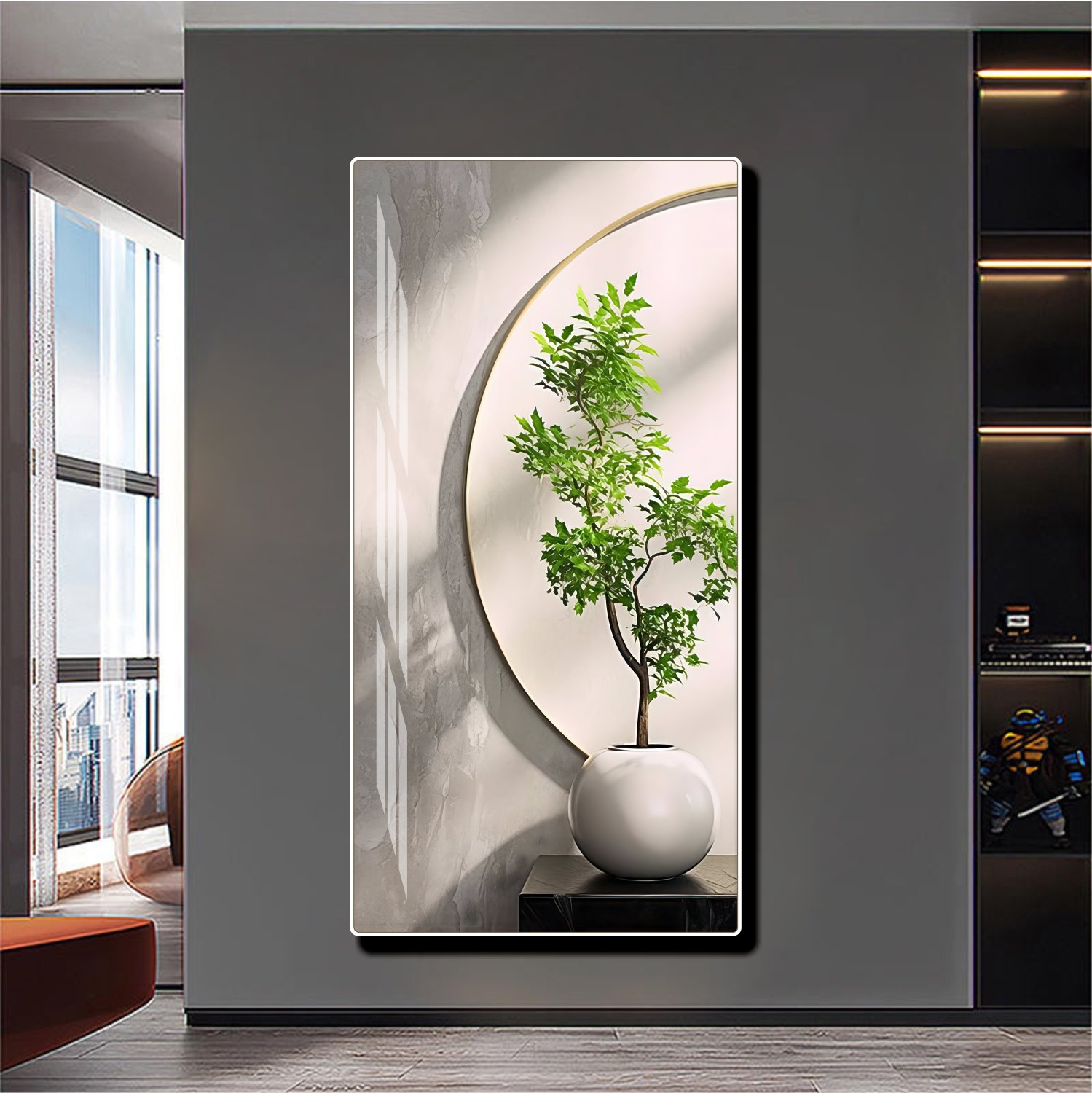 Tranh treo tường b&igrave;nh hoa nghệ thuật tối giản mẫu 865