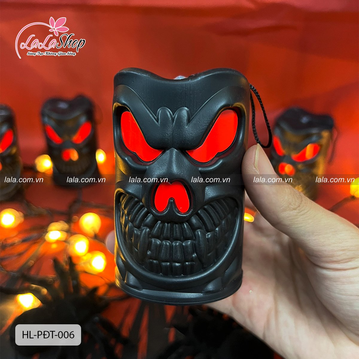 Set 5 đồ treo trang trí Halloween Ngọn Nến Ma Quái Màu Đen