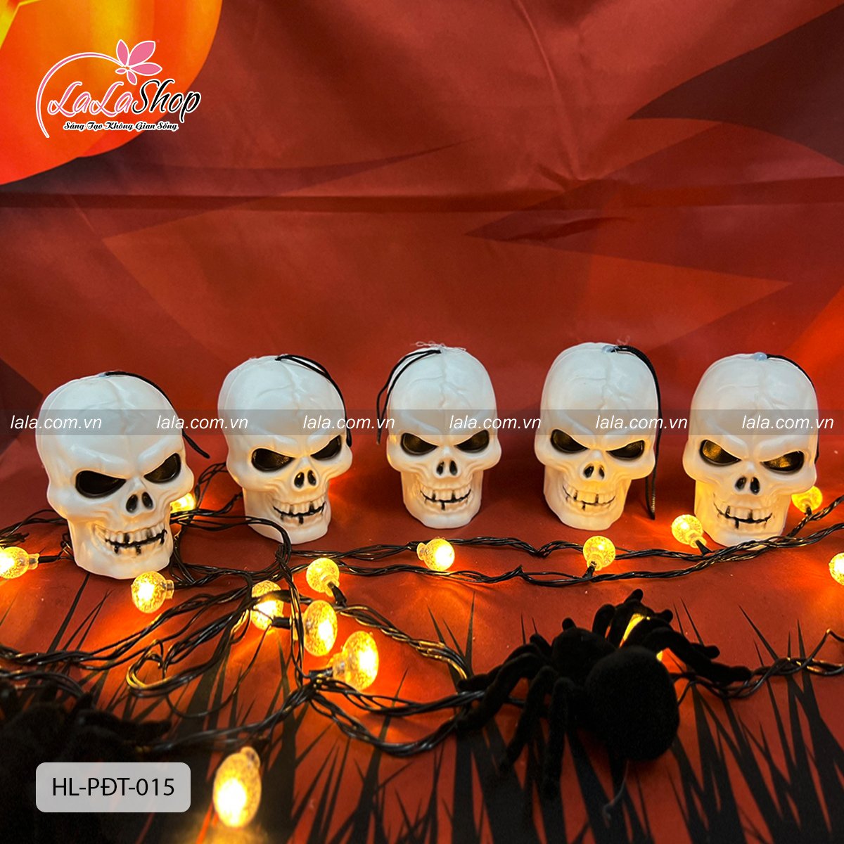 Set 5 Đồ treo trang trí Halloween Đầu Lâu Trắng